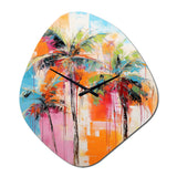 Palm Trees Palm V - Asymmetric Metal Wall Clock
