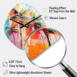 Palm Trees Palm V - Asymmetric Metal Wall Clock