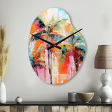 Palm Trees Palm V - Asymmetric Metal Wall Clock