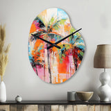 Palm Trees Palm V - Asymmetric Metal Wall Clock