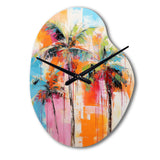 Palm Trees Palm V - Asymmetric Metal Wall Clock