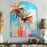 Palm Trees Palm VI - Asymmetric Metal Wall Clock