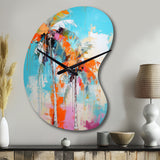 Palm Trees Palm VI - Asymmetric Metal Wall Clock