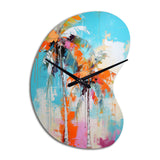 Palm Trees Palm VI - Asymmetric Metal Wall Clock