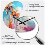Palm Trees Palm VI - Asymmetric Metal Wall Clock