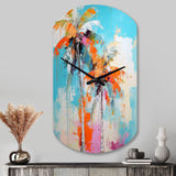 Palm Trees Palm VI - Asymmetric Metal Wall Clock