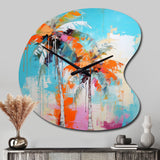 Palm Trees Palm VI - Asymmetric Metal Wall Clock