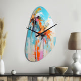 Palm Trees Palm VI - Asymmetric Metal Wall Clock