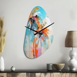 Palm Trees Palm VI - Asymmetric Metal Wall Clock