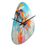 Palm Trees Palm VI - Asymmetric Metal Wall Clock