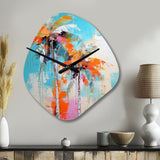 Palm Trees Palm VI - Asymmetric Metal Wall Clock