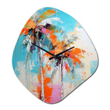 Palm Trees Palm VI - Asymmetric Metal Wall Clock