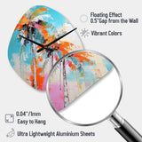 Palm Trees Palm VI - Asymmetric Metal Wall Clock