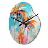 Palm Trees Palm VI - Asymmetric Metal Wall Clock