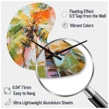 Palm Trees Palm VII - Asymmetric Metal Wall Clock