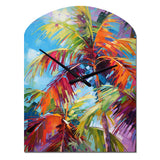 Popart Palm Trees II - Asymmetric Metal Wall Clock