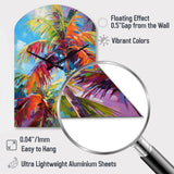 Popart Palm Trees II - Asymmetric Metal Wall Clock