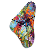 Popart Palm Trees II - Asymmetric Metal Wall Clock