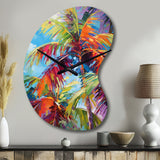 Popart Palm Trees II - Asymmetric Metal Wall Clock
