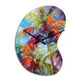 Popart Palm Trees II - Asymmetric Metal Wall Clock