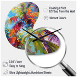 Popart Palm Trees II - Asymmetric Metal Wall Clock