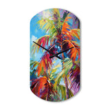 Popart Palm Trees II - Asymmetric Metal Wall Clock