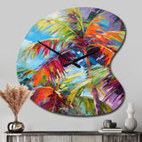 Popart Palm Trees II - Asymmetric Metal Wall Clock