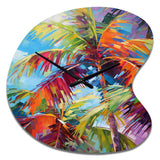 Popart Palm Trees II - Asymmetric Metal Wall Clock