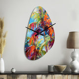 Popart Palm Trees II - Asymmetric Metal Wall Clock