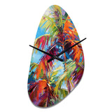 Popart Palm Trees II - Asymmetric Metal Wall Clock