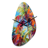 Popart Palm Trees II - Asymmetric Metal Wall Clock