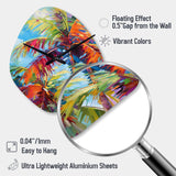 Popart Palm Trees II - Asymmetric Metal Wall Clock