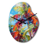 Popart Palm Trees II - Asymmetric Metal Wall Clock