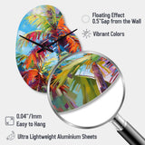 Popart Palm Trees II - Asymmetric Metal Wall Clock