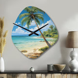 Palm Trees Palms I - Asymmetric Metal Wall Clock