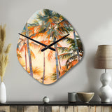 Palm Trees Romantic Impression I - Asymmetric Metal Wall Clock