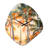 Palm Trees Romantic Impression I - Asymmetric Metal Wall Clock