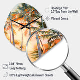 Palm Trees Romantic Impression I - Asymmetric Metal Wall Clock