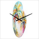 Popart Palm Trees III - Asymmetric Metal Wall Clock
