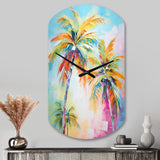 Popart Palm Trees III - Asymmetric Metal Wall Clock
