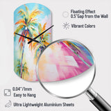 Popart Palm Trees III - Asymmetric Metal Wall Clock