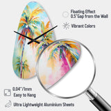 Popart Palm Trees III - Asymmetric Metal Wall Clock