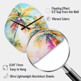 Popart Palm Trees III - Asymmetric Metal Wall Clock