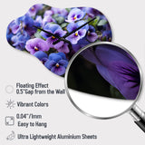Purple Pansies Field Vibrant - Asymmetric Metal Wall Clock