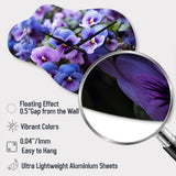 Purple Pansies Field Vibrant - Asymmetric Metal Wall Clock