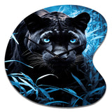 Black Blue Panther Hidden Observer Infrared - Asymmetric Metal Wall Clock