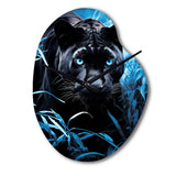Black Blue Panther Hidden Observer Infrared - Asymmetric Metal Wall Clock