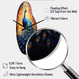 Blue Peacock Luminous - Asymmetric Metal Wall Clock
