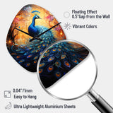 Blue Peacock Luminous - Asymmetric Metal Wall Clock