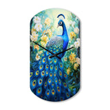 Teal Peacock Symbolist - Asymmetric Metal Wall Clock